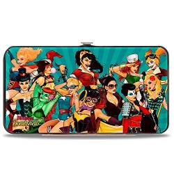 Buckle-Down Damen Hinge – 12-DC Bombshells Group Pose/Rays Blues Geldbörse, Mehrfarbig, 7 x 4 US von Buckle-Down