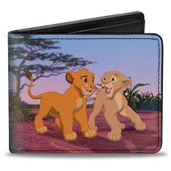 Buckle-Down Disney Geldbörse für Herren, Bifold, Der König der Löwen Young Simba Nala Grown Up Snuggle Pose, veganes Leder, 10,2 x 8,9 cm, Der König der Löwen, 4.0" x 3.5", Disney Geldbörse Bifold Der von Buckle-Down