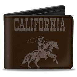 Buckle-Down Geldbörse, Bifold, California Wild West Rodeo Browns, veganes Leder, Braun, 4.0" x 3.5", Casual von Buckle-Down