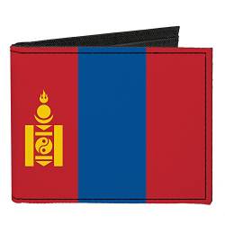 Buckle-Down Geldbörse aus Segeltuch, doppelt gefaltet, Mongolei-Flagge, Mehrfarbig, Einheitsgröße von Buckle-Down