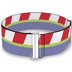 Buckle-Down Gürtel Damen Cinch Toy Story Buzz Lightyear Bounding Stripe Rot Grün Lila in verstellbaren Größen, Toy Story, 3" x 52" von Buckle-Down