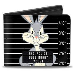Buckle-Down Herren Bifold Bugs Bunny Geldbörse Reisezubehör-Bi-Fold-Brieftasche, Schwarz und Weiß, 4.0" x 3.5" von Buckle-Down