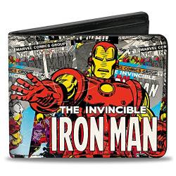 Buckle-Down Herren Bifold Wallet Iron Man Reisezubehr-Bi-Fold-Brieftasche, Mehrfarbig, 4.0" x 3.5" von Buckle-Down