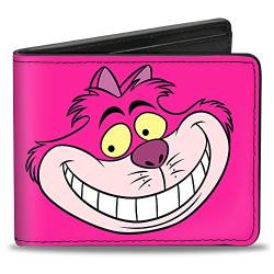 Buckle-Down Herren Cheshire Cat Face + Stripes Pinks Reisezubehr-Bi-Fold-Brieftasche, Mehrfarbig, Standard größe von Buckle-Down