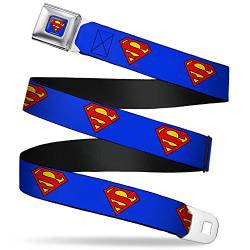 Buckle-Down Herren Full Color Seatbelt Belt-Superman Shield Blue X-Large Webbing Gürtel, Mehrfarbig, 1.5" Wide-32-52 Inches in Length von Buckle-Down