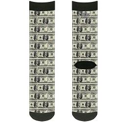 Buckle-Down Herren Socks 100 Dollar Bills Crew Ruckscke, Mehrfarbig von Buckle-Down