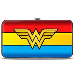 Buckle-Down Hinge Geldbörse – Wonder Woman Logo/Streifen rot/gelb/blau von Buckle-Down