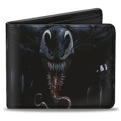 Buckle-Down Marvel Comics Geldbörse, Bifold, Venom Gesicht und Brust Charakter Nahaufnahme, veganes Leder, 4.0" x 3.5", Casual von Buckle-Down