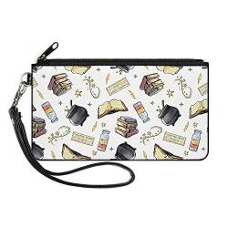 Buckle-Down The Wizarding World of Harry Potter Wallet, Zip Clutch, Harry Potter Magical Elements Collage White, Canvas, Harry Potter, 20 cm x 13 cm von Buckle-Down