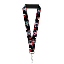 Buckle Down Unisex-Erwachsene Schlüsselband – 2,5 cm – Harley Quinn Shooting Posen/Diamanten schwarz Schlüsselanhänger, Mehrfarbig, Einheitsgröße von Buckle-Down