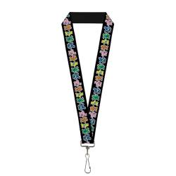 Buckle-Down Unisex Schlüsselband-2,5 cm-Tanzende Bären schwarz/Mehrfarbig Schlüsselanhänger, One Size von Buckle-Down