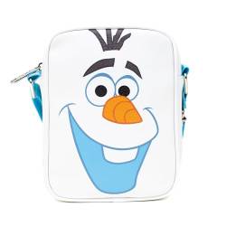 Disney Tasche, Cross Body, Frozen, Olaf Smiling Face Charakter Close Up Weiß, Veganes Leder, Weiss/opulenter Garten, 8.25" x 6.5" von Buckle-Down