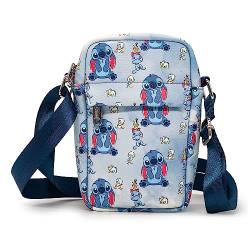 Disney Tasche, Crossbody, Lilo und Stitch, Stitch Scrump und Enten-Collage, blau, veganes Leder, Lilo & Stitch von Buckle-Down