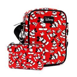 Disney Tasche und Geldbörse Combo, Mickey Mouse Toss Print rot, veganes Leder, Rot/Ausflug, einfarbig (Getaway Solids) von Buckle-Down