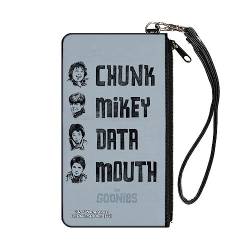 Horrorfilme Geldbörse, Zip Clutch, The Goonies Chunk Mikey Data Mouth Poses Periwinkle Black, Canvas, SMALL, Casual von Buckle-Down