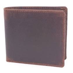 Bucklestone - Herren Leder Geldbörse Klein - Geldbeutel 10 Kartenfächer - Portemonnaie/Wallet mit RFID Schutz - Geschenkbox - Oxford - Dunkelbraun von Bucklestone