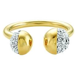 Buckley London Damen Ring Messing vergoldet mit Kristallen Messing Glänzend Kristall gelb 430070088 von Buckley London