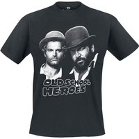 Bud Spencer T-Shirt - Oldschool Heroes - XL bis 5XL - für Männer - Größe XXL - schwarz  - Lizenzierter Fanartikel von Bud Spencer