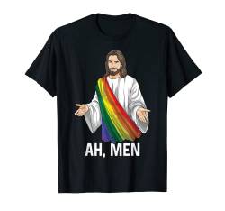 Ah Männer Regenbogen Homosexuell Jesus Christlich LGBT Stolz T-Shirt von Buddy Tees