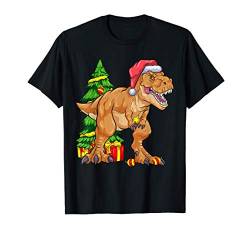 Christmas Dinosaur Tree Rex Pajamas Kids Girls Boys Xmas T-Shirt von Buddy Tees