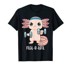 Flex-O-Lotl Fitness Axolotl Gym Flexalotl Workout dumbbells T-Shirt von Buddy Tees