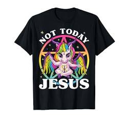 Satanic Unicorn Not Today Jesus Satan Unicorn Baphomet Sigil T-Shirt von Buddy Tees