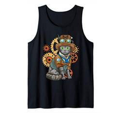 Steampunk Cat Mechanical Gears Fantasy Industrial Goth Tank Top von Buddy Tees