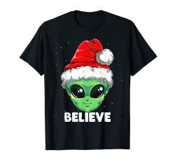 Weihnachtsmann-Kostüm mit Alien-Motiv, lustiges UFO-Weihnachtsmann-Mütze, für Kinder T-Shirt von Buddy Tees