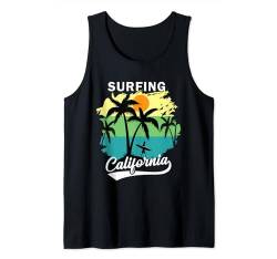 Cool Surf Art Surfen Retro Surfer Sonnenuntergang Tank Top von Budget Boutique