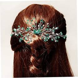 Brauthaar Kamm Hair Vine Grüne Hochzeit Kopfstück Prom Party Festival Haarzubehör für Frauen und Mädchen (Silber) von Budstfee