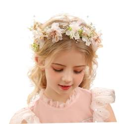 Brauthaarrennen Blume Hochzeit Stirnband Prinzessin Haarzubehör Kristallperlen Kopfstück Elegante Kopfbänder für Brautjungfern und Blumenmädchen von Budstfee