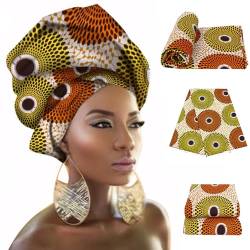 Damenstirnbänder, afrikanische Kopfbeschläge für schwarze Frauen ethnisch 20x71in Polyester afrikanische Kopfhülle dünne tattete dekorative afrikanische Turbane für Frauen von Budstfee