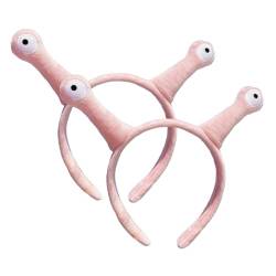 Schneckenstirnband, 2pcs weiche Plüschschnecken -Stirnband, niedliche lustige Schneckenkostüm, elastische Cartoon -Ohrenstirnband für erwachsene Kinder (rosa) von Budstfee