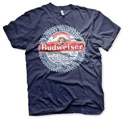 Budweiser Offizielles Lizenzprodukt American Lager Herren T-Shirt (Marineblau), XXL von Budweiser