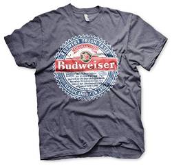 Budweiser Offizielles Lizenzprodukt American Lager Herren T-Shirt (Marineblau-Heather), L von Budweiser