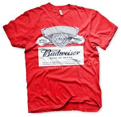 Budweiser Offizielles Lizenzprodukt Label Herren T-Shirt (Rot), L von Budweiser