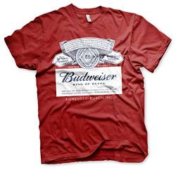 Budweiser Offizielles Lizenzprodukt Label Herren T-Shirt (Tango-Rot), XXL von Budweiser