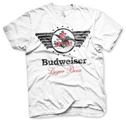 Budweiser Offizielles Lizenzprodukt Vintage Eagle Herren T-Shirt (Weiß), XXL von Budweiser