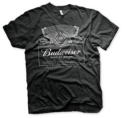 Budweiser Offizielles Lizenzprodukt White Logo Herren T-Shirt (Schwarz), XL von Budweiser