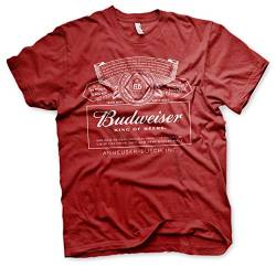 Budweiser Offizielles Lizenzprodukt White Logo Herren T-Shirt (Tango-Rot), L von Budweiser