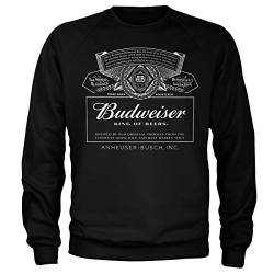 Budweiser Offizielles Lizenzprodukt White Logo Sweatshirt (Schwarz), L von Budweiser
