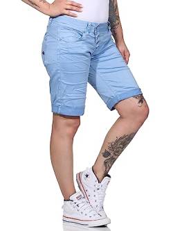 BUENA VISTA Jeans Hosen Damen - Malibu Short - Stretch Twill - hellblau (as3, Alpha, m, Regular, Regular) von Buena Vista