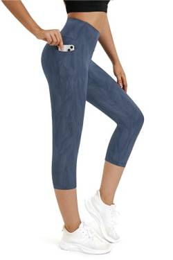 Buepeara Damen Yoga Leggings mit Taschen, High Waist Sporthose Tights Laufhose Fitnesshose Yogahose 02 L von Buepeara