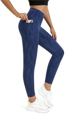 Buepeara Damen Yoga Leggings mit Taschen, High Waist Sporthose Tights Laufhose Fitnesshose Yogahose 5322-05 M von Buepeara