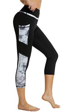 Buepeara Sport Leggings Damen Sporthose mit Taschen, High Waist Tights Laufhose Fitnesshose Für Sport & Alltag 030 3/4 M von Buepeara