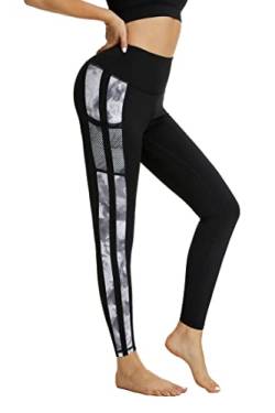 Buepeara Sport Leggings Damen Sporthose mit Taschen, High Waist Tights Laufhose Fitnesshose Für Sport & Alltag 0301 L von Buepeara