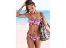 Bügel-Bandeau-Bikini-Top BUFFALO "Haruna" Gr. 36, Cup E, rosa (rosa bedruckt) Damen Bikini-Oberteile Ocean Blue von Buffalo