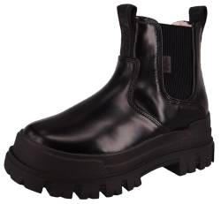 Buffalo Damen Chelsea Boots ASPHA Chelsea Schwarz Vegan Box/Fur von Buffalo