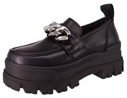 Buffalo Damen Klassische Halbschuhe Aspha Loafer Chain 1622214 Schwarz, Groesse:38 EU von Buffalo