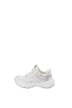 Buffalo Damen Skater Sneaker CLD-Run-Jog, Damen Sneaker,Freizeitschuhe,Turnschuhe,Laufschuhe,Low-Tops,Woman,Lady,Weiß (White/Silver),37 EU / 4 UK von Buffalo